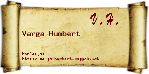 Varga Humbert névjegykártya